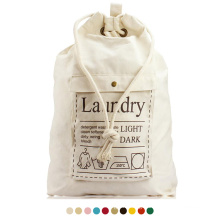 Eco friendly recycled cheap price extra large nature color cotton hotel Storage laundry bag